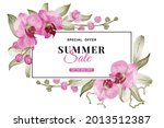 Summer Sale Banner With Orchid...