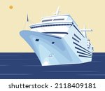 Cruise Ship Illustration. Flat...