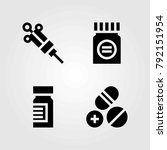 medical vector icons set. pills ... | Shutterstock .eps vector #792151954