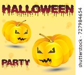 halloween night background with ... | Shutterstock .eps vector #727984654