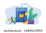 cyber security software concept ... | Shutterstock .eps vector #1489615904