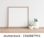square wooden frame mock up... | Shutterstock . vector #1560887951