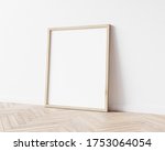 vertical wooden frame on wooden ... | Shutterstock . vector #1753064054
