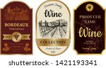 vintage wine labels. alcohol... | Shutterstock .eps vector #1421193341