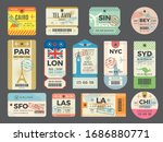 baggage retro tags. traveling... | Shutterstock .eps vector #1686880771