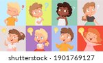 thinking kids. cute children... | Shutterstock .eps vector #1901769127