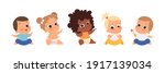 baby group  multiethnic babies... | Shutterstock .eps vector #1917139034