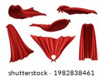 superheroes cape. red fashioned ... | Shutterstock .eps vector #1982838461