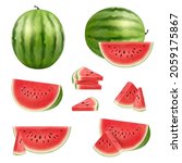 watermelon slices. healthy... | Shutterstock .eps vector #2059175867