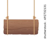 wooden singboard hanging on... | Shutterstock .eps vector #692732131
