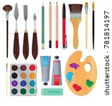 different materials for artists.... | Shutterstock . vector #781814197