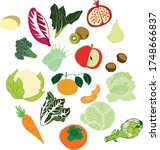 fruits and veggies vector... | Shutterstock .eps vector #1748666837