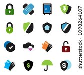 solid vector icon set   rubber... | Shutterstock .eps vector #1098264107