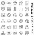 thin line vector icon set  ... | Shutterstock .eps vector #1177729204