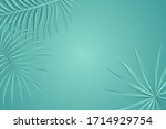 green palm leaves on a green... | Shutterstock .eps vector #1714929754
