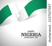 Vector Illustration of  Nigeria Democracy Day. Ribbon
