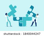 vector of two doctors putting... | Shutterstock .eps vector #1840044247