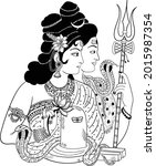 Indian God Lord Shiva Parvati...
