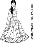 indian bride black and white... | Shutterstock .eps vector #2031971501