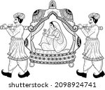 indian wedding symbol bride in... | Shutterstock .eps vector #2098924741
