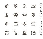 route icons. flat simple icon   ... | Shutterstock . vector #1017197104