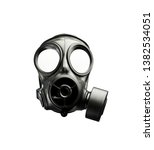 Classic Gas Mask On White...