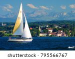 Sailboat In Summer On Lake...