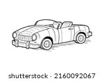 hand drawn car sketch. vector... | Shutterstock .eps vector #2160092067