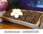 Small photo of Background for look coffee break andhave Flower