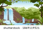 Waterfall In Green Jungle...