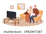 elderly couple people watch tv... | Shutterstock .eps vector #1982847287