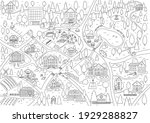 small town map for kids room | Shutterstock . vector #1929288827