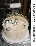 Birthday cake with silver decor....