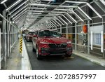 Small photo of Hai Phong, 28th Oct 2021: SUV VinFast lux SA2.0 in the General Assembly line in VinFast Automobile Manufacturing Complex
