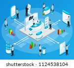 isometric promotional stands... | Shutterstock .eps vector #1124538104