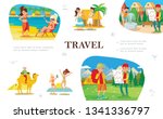 flat summer travel concept with ... | Shutterstock .eps vector #1341336797