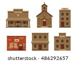 Wild West Houses Set With...