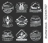 set of nine isolated emblems of ... | Shutterstock .eps vector #522434707