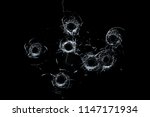 broken glass multiple bullet... | Shutterstock . vector #1147171934