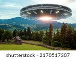 Ufo  an alien saucer hovering...