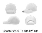 White baseball cap in four...