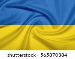 ukraine flag with fabric... | Shutterstock . vector #565870384