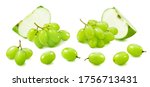 Green Apple And Grapes Set...