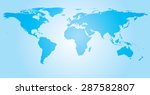 world map cyan continents | Shutterstock .eps vector #287582807