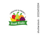 fresh fruits logo design vector | Shutterstock .eps vector #1022653204