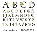 botanical letters and numbers.... | Shutterstock .eps vector #1903472551