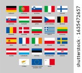 european union flags. vector... | Shutterstock .eps vector #1635472657