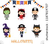 halloween party kids character... | Shutterstock .eps vector #1187819707