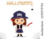 cute child dressed in a pirate... | Shutterstock . vector #1195575754