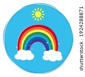 Round Multicolored Rainbow Icon ...